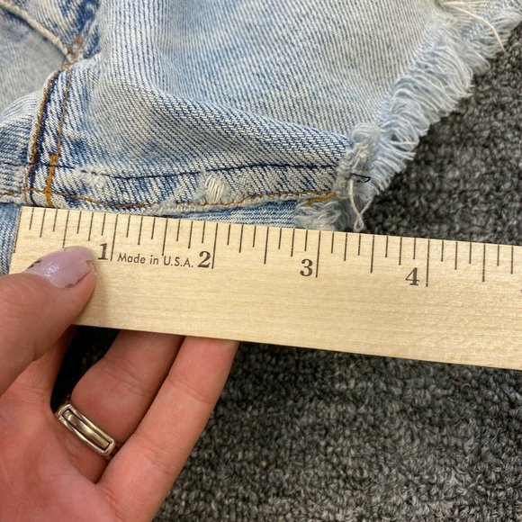 70's Orange Tab Levi's Cutoff Jean Shorts Size 32 Vintage High Rise Light Denim - Picture 11 of 11